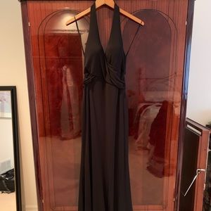 Halter black formal dress with cutout back